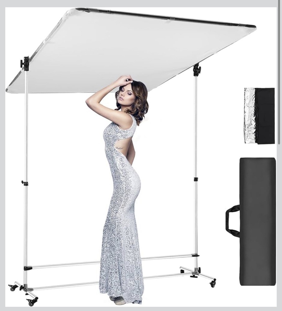 79”x 59” Photography Light Diffuser, Rotatable Frame, 7-10ft Height Adjust Stand