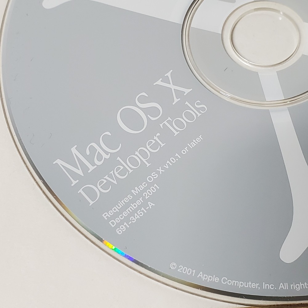 2001 Apple Mac OS X 10.1 Developer Tools Install Disc CD.