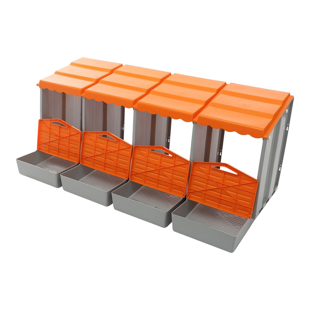 Orange Chicken Nesting Box Modern 4-Compartment Chicken Nesting Box PP NEW