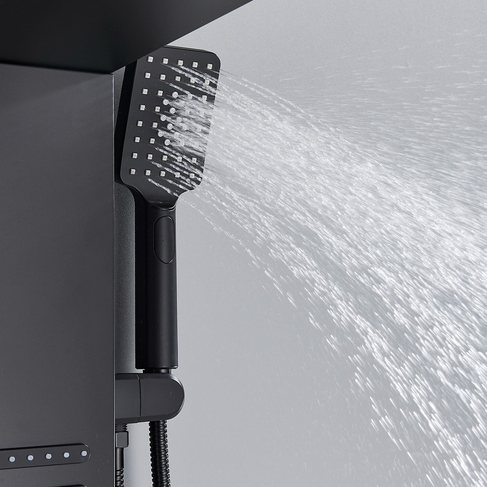 LED Shower Panel Tower System Rainfall Head Massage Shower System Body Jet