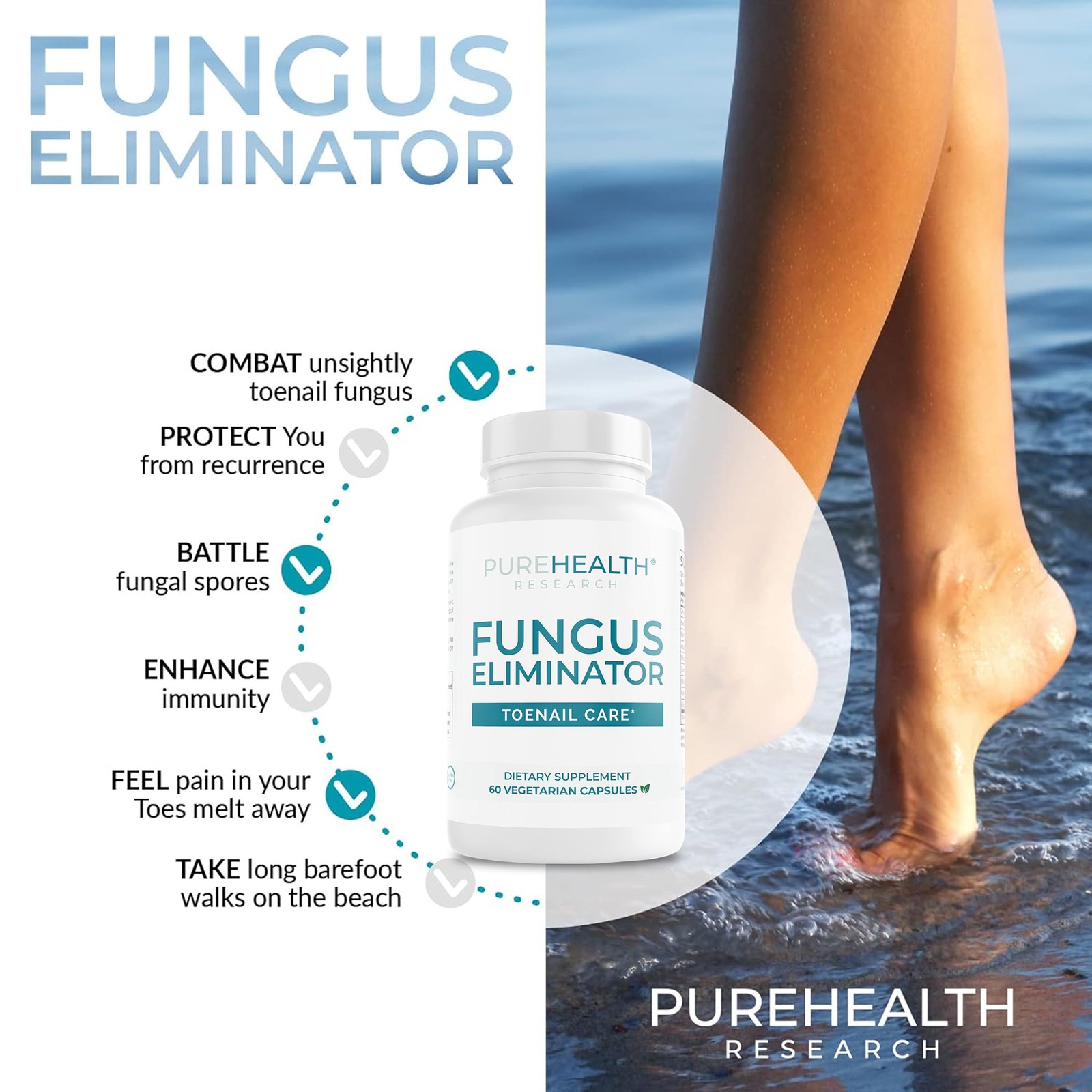 PureHealth Research Fungus Eliminator - Toenail Care, Oregano, Garlic, Wormwood