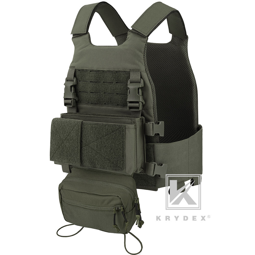 KRYDEX Low Vis Slick Armor Plate Carrier & Tactical Placard Holder & Drop Pouch