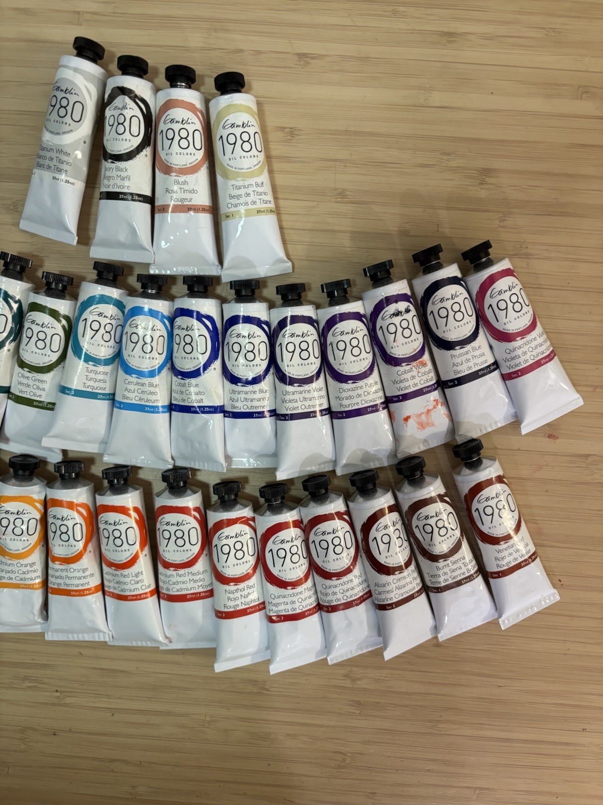 LOT of 36 GAMBLIN 1980 OIL COLORS PAINT 37 mL TUBES NEW