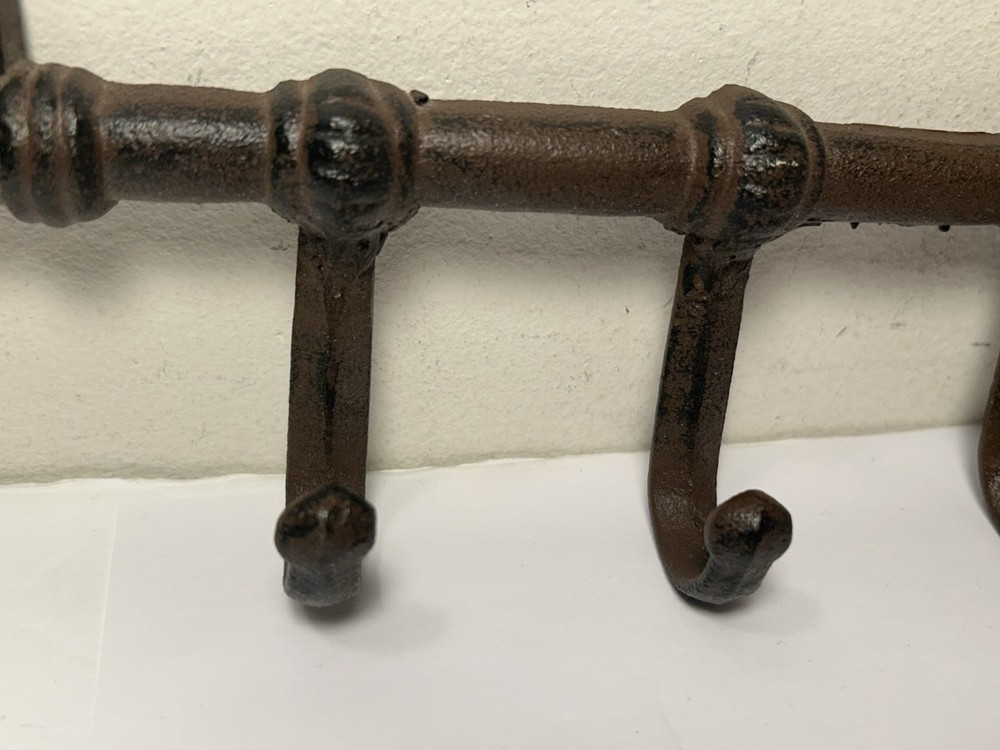 Cast Iron Skeleton Style Key Holder Decorative Wall Mounted Key 3 Hooks 13”