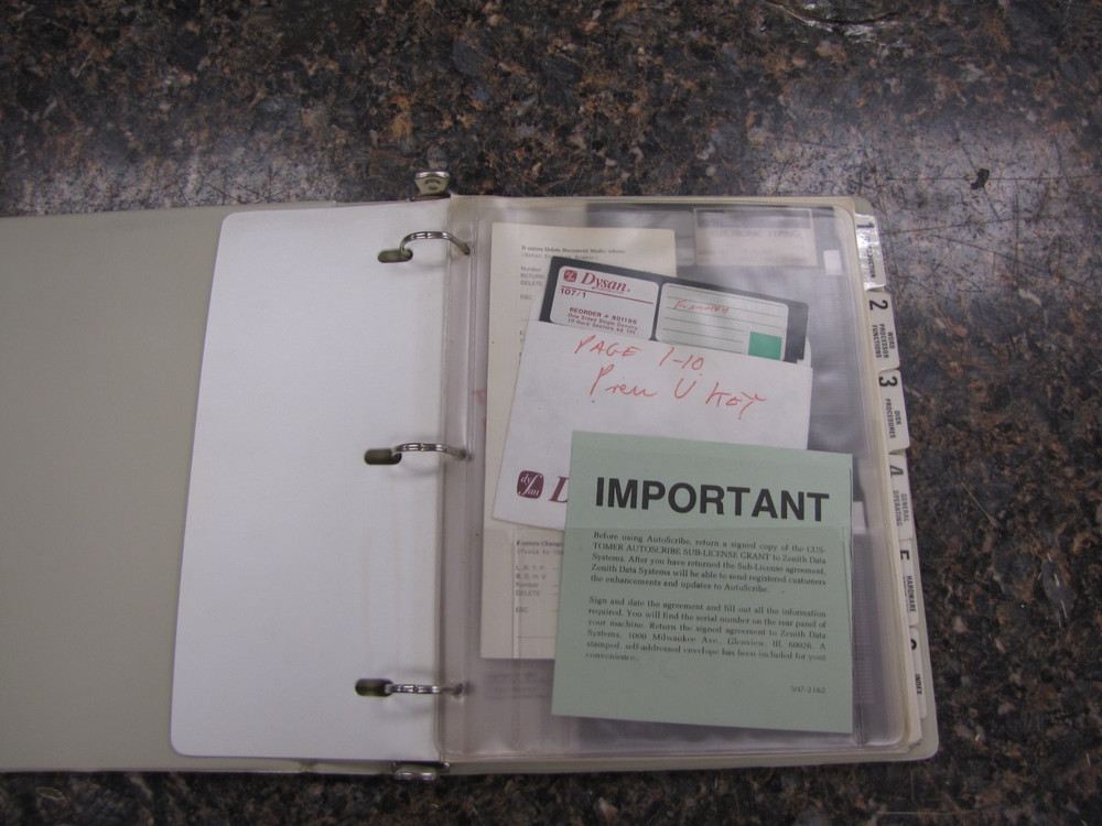 Zenith Data Systems Word Processing Electronic Typing Auto Scribe Manual w/Disks