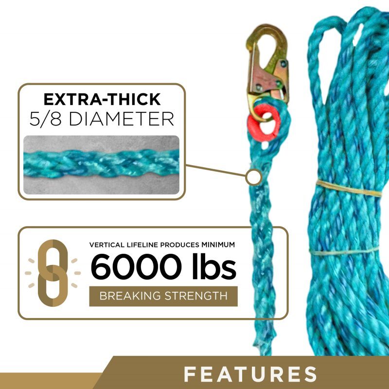Palmer Safety Fall Protection Vertical Lifeline Assembly