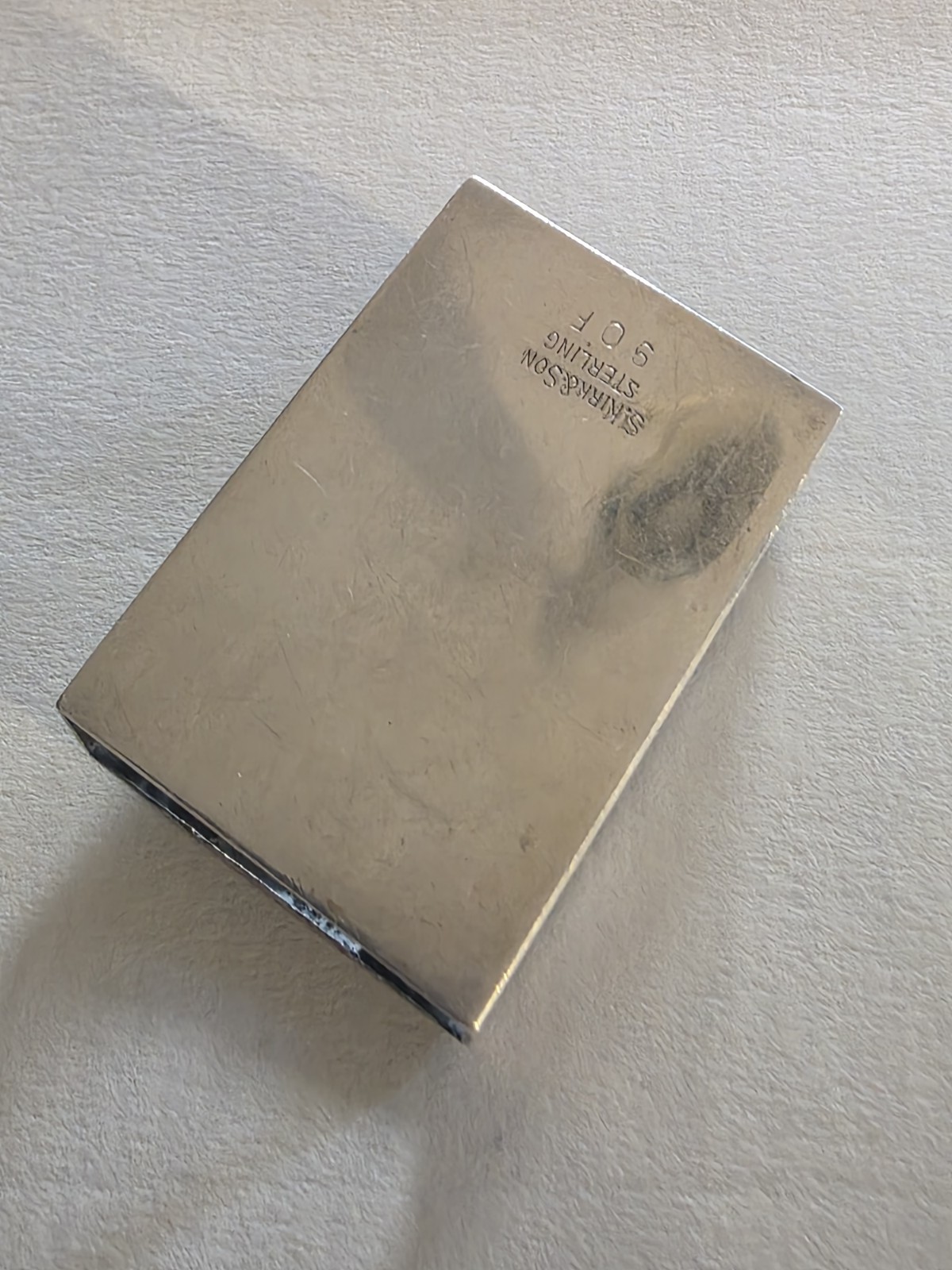 Vintage S. Kirk & Son Sterling Silver Floral Repousse Match Box Case Holder 90F.