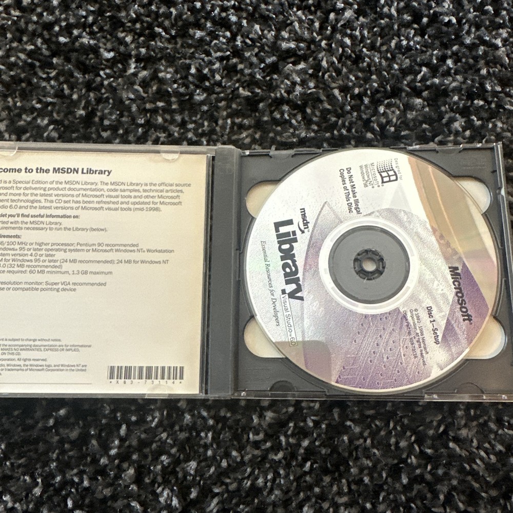 Microsoft MSDN Library Visual Studio  6.0 Two CD Set - Excellent Condition