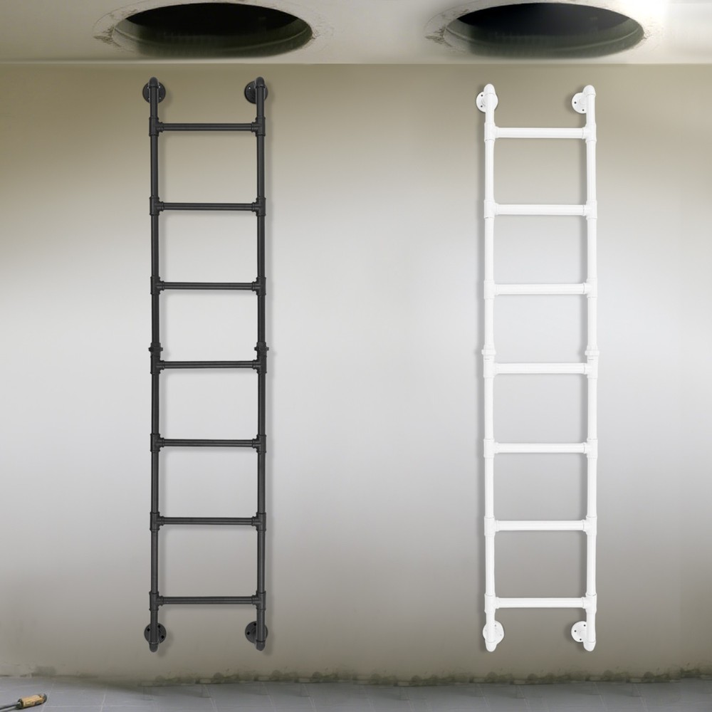 Wall-mounted Ladder For Attic Bunk Bed Multifunctional 7-step Ladder White/black