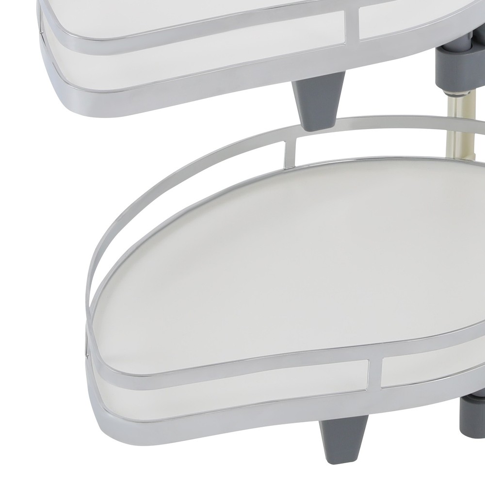 2-tier White Blind Corner Cabinet Left Blind Corner Cabinet Pull-out Organizer