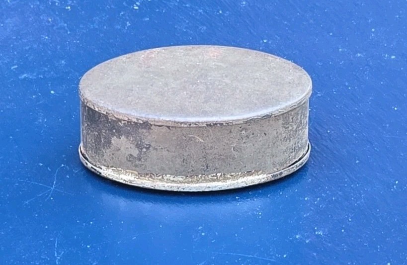 Primative Oval Tin Tobacco Snuff Box