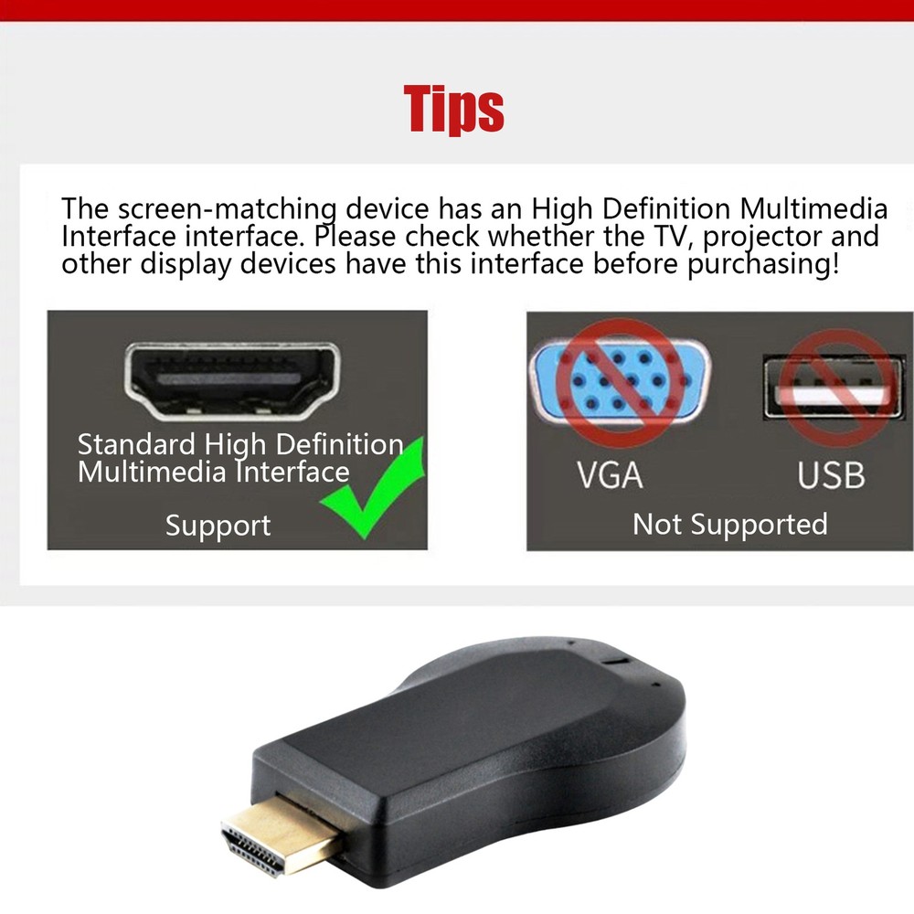 TV Mirroring Device Screen Cast Wireless Display Adapter TV Screen dependable