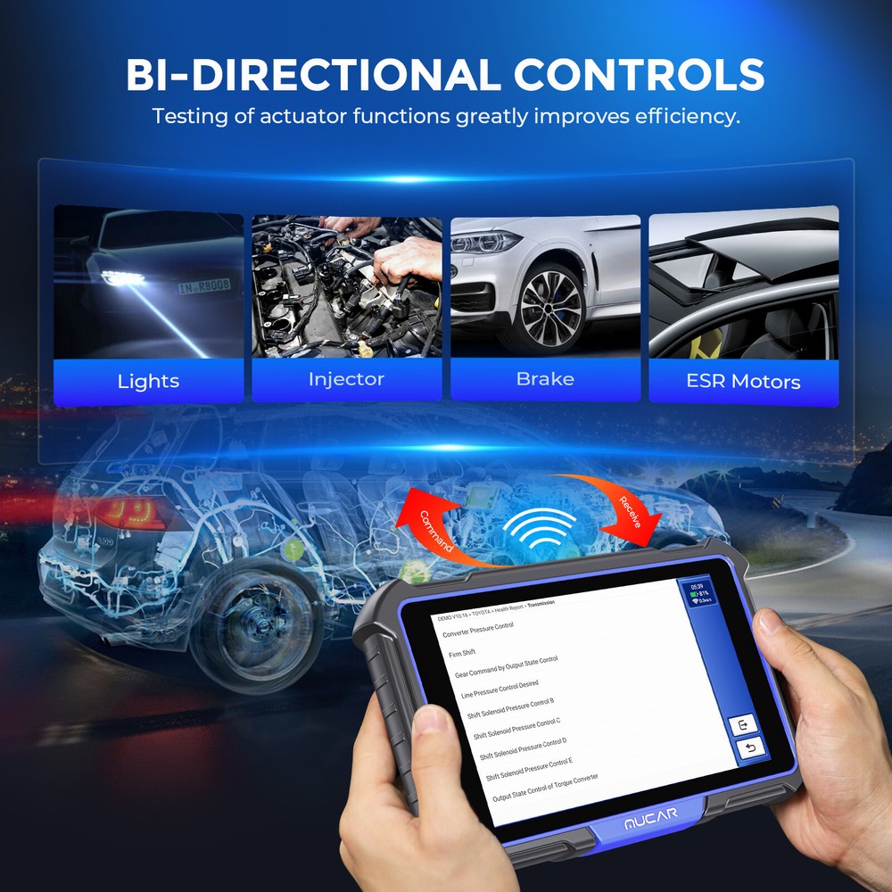 MUCAR VO8 34+ Service Automotive Diagnostic Scanner BT Bidirectional E.CU Coding