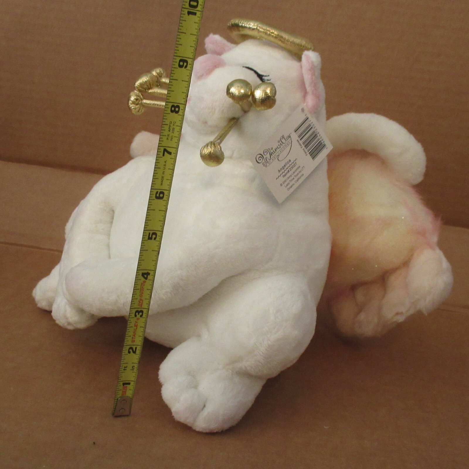 Vtg WhimsiClay Whimsy Clay Amy Lacombe ~10" ANGELICA Fancy Felines Plush Stuffed
