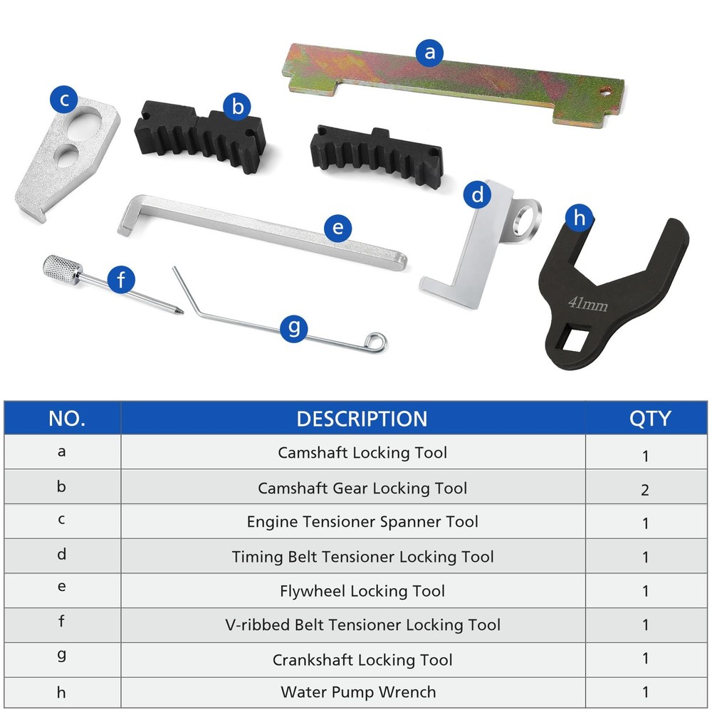 BETOOLL Engine Camshaft Alignment Locking Timing Tool Kit, 9 PCS, Blue