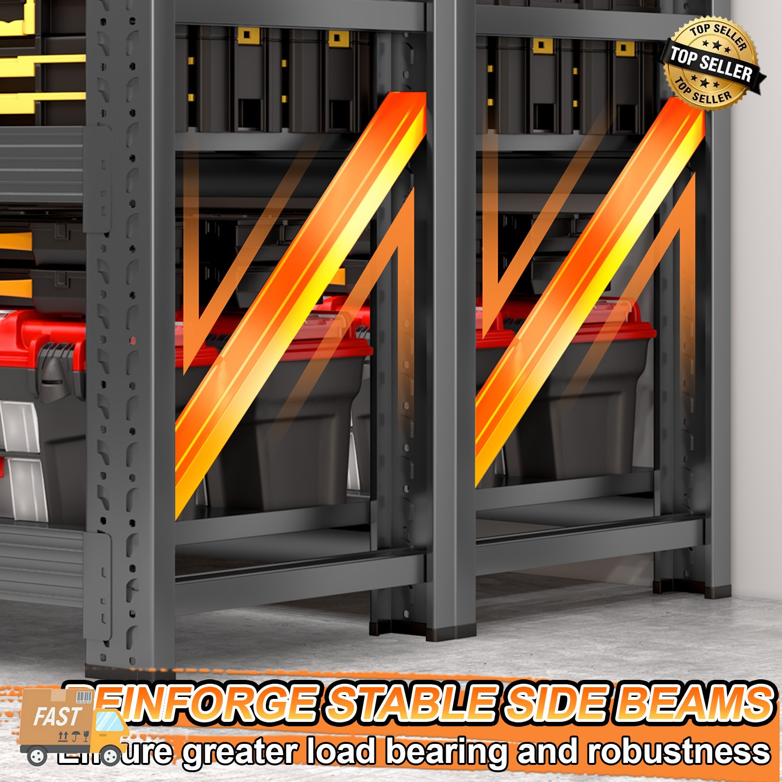 6000 LBS Garage Shelving Heavy Duty 4 Tier Storage Shelves Metal Organizer Rack