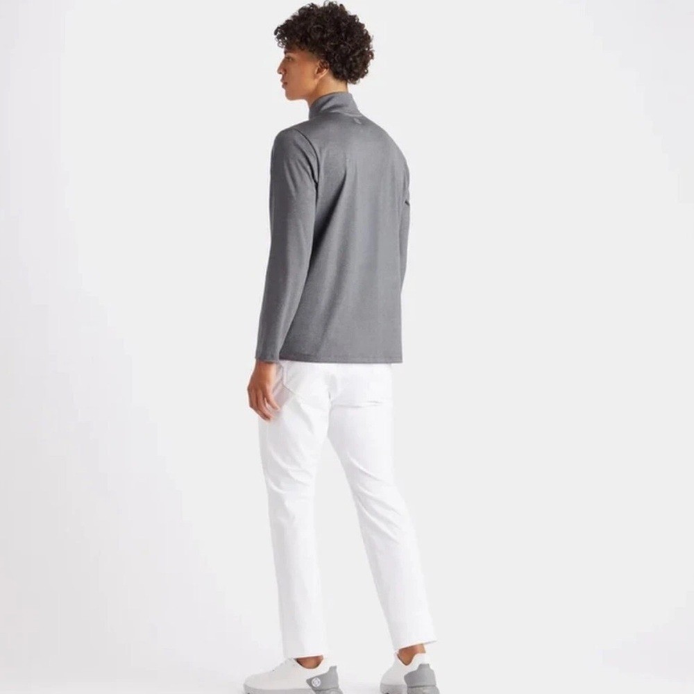 G/FORE Daytona Mid Tech Interlock Slim Fit Golf Pullover, Heather Gray, Size S