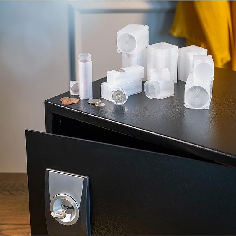 Lighthouse - Square Coin Tubes - Convenient Push Top, Virtually Unbreakable, Aci
