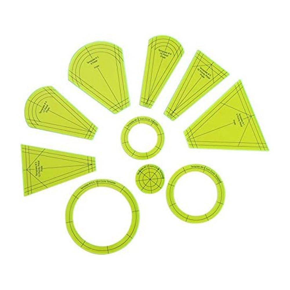 Dresden DIY Sewing Ruler Template Patchwork Tool (10 Pieces) E5R71138