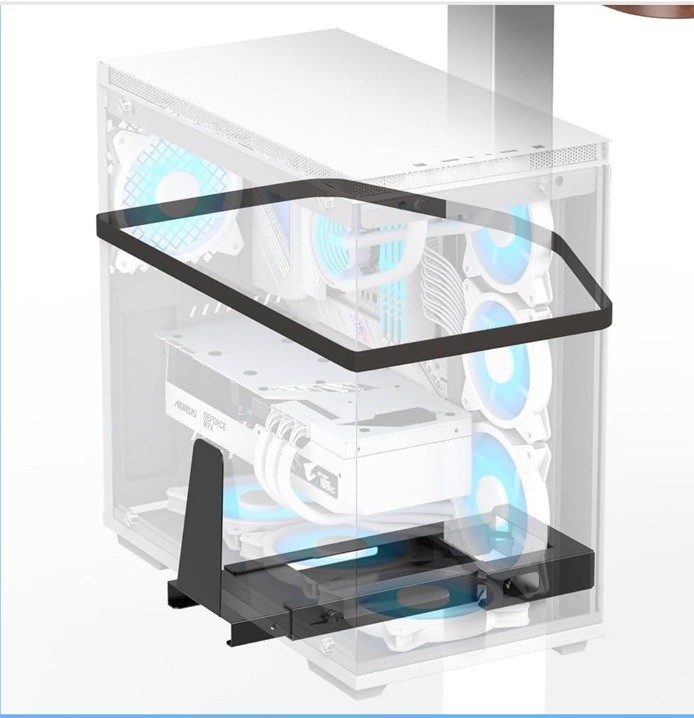 CPU Holder Under Desk Adjustable PM-02, Black