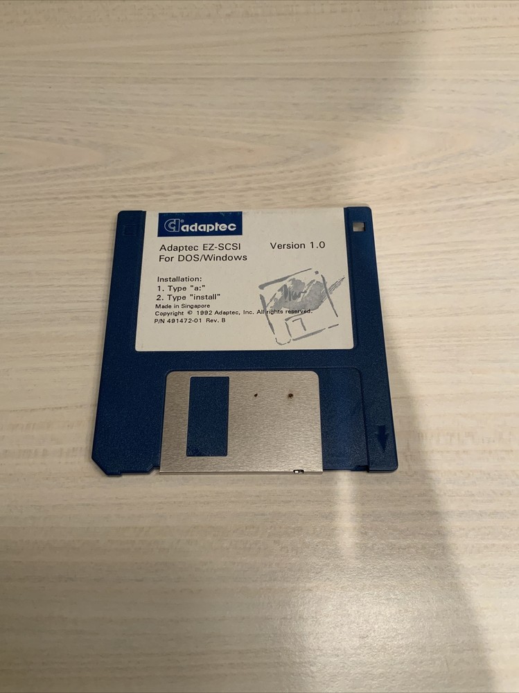Adaptec EZ-SCSI Version 1.0 for DOS/Windows 1992 3.5” Disk