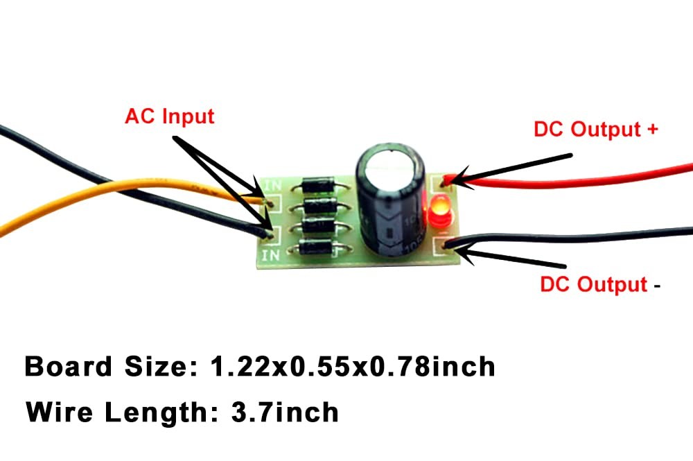 AC-DC Converter Full Bridge Rectifier Filter for Model Train Railroad 3 Pcs