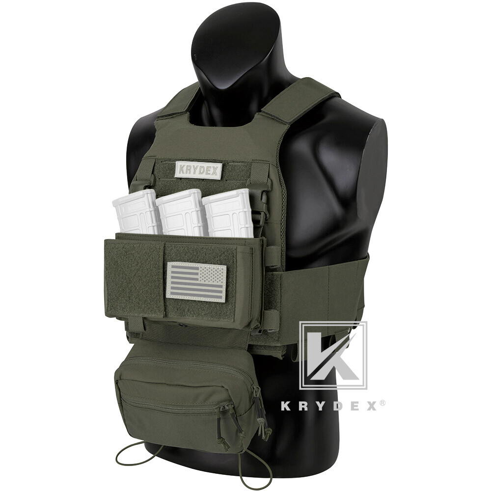 KRYDEX Low Vis Slick Armor Plate Carrier & Tactical Placard Holder & Drop Pouch
