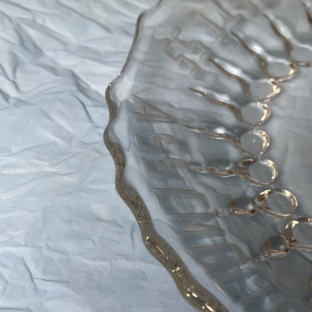 1950 Hostess Assemblies Serving Dish Clear Glass Handle Plate