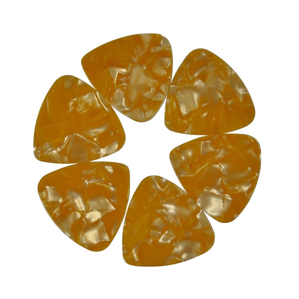 100Pcs Thin 0.46mm Celluloid 346 Rounded Triangle Guitar Picks Assorted Colors