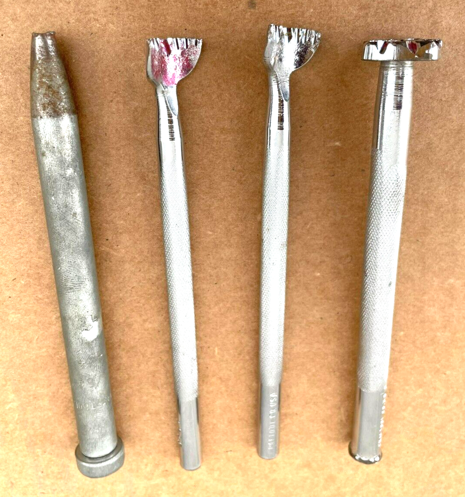 Vintage Assorted Crafttool Viner Leather Stamp Hand Tools (Set of 4)