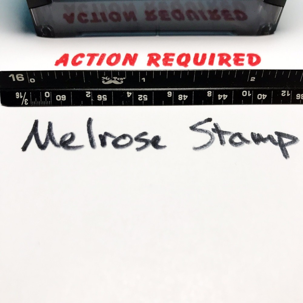 Action Required Rubber Stamp Red Ink Self Inking Ideal 4913