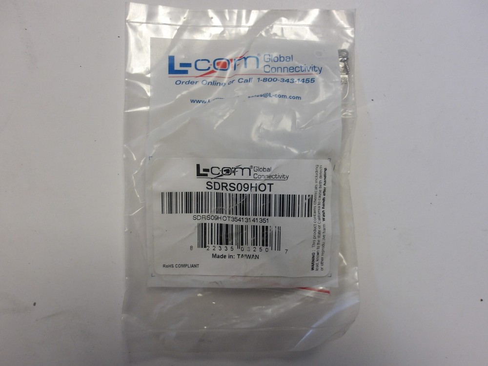 L COM P/N: SDRS09HOT D-SUB BACKSHELL CONNECTOR ABS 180 DEGREES