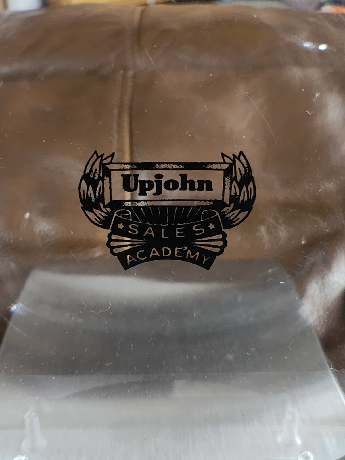 Vintage Upjohn Sales Academy Acrylic Bookends Pharmaceutical Co.