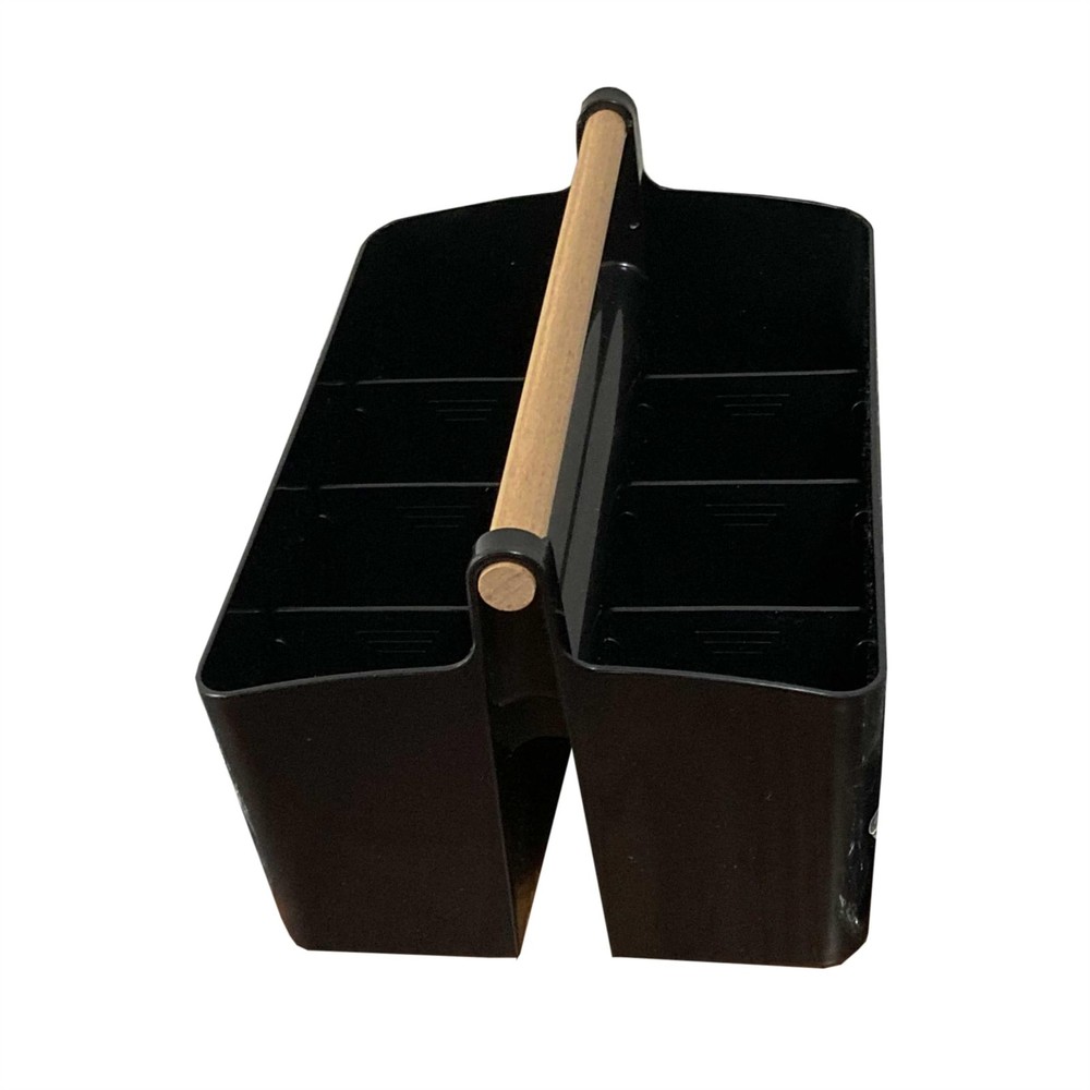 LUEUR Cleaning Caddy Organizer with Handle, Multiple Compartments, Black