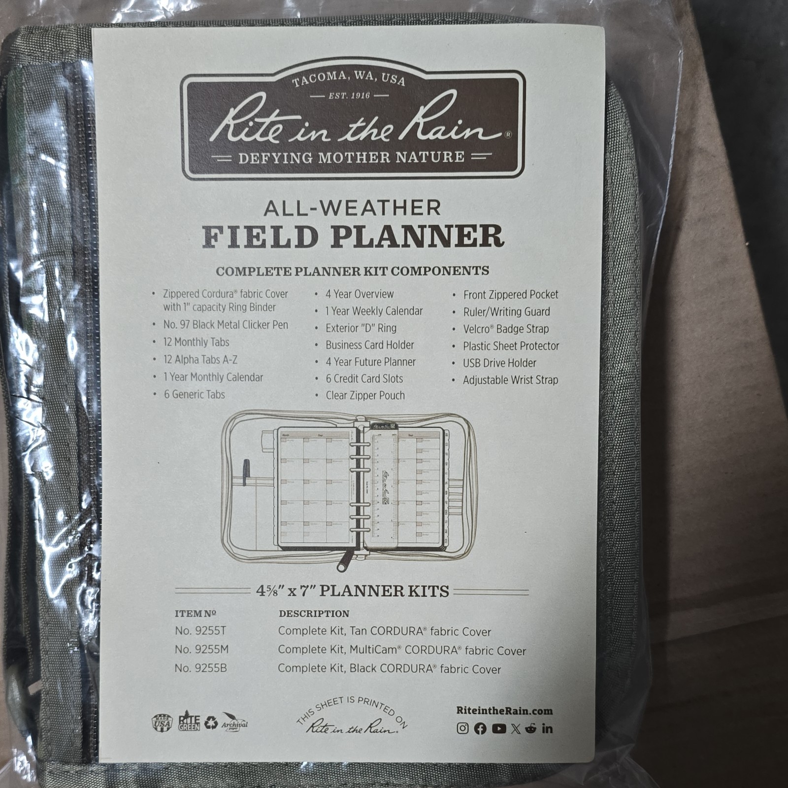 Rite in the Rain All Weather Field Planner Multicam Field Planner No9255M