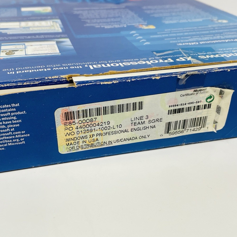 Microsoft Windows XP Professional Upgrade w/ Service Pack 1 Big Box Software