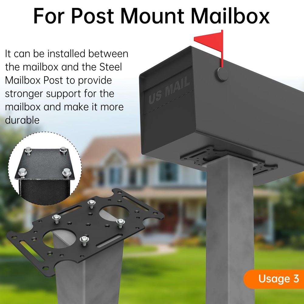 Mailbox Mounting Bracket, Plate for Post Mount Extra Large, Bracket