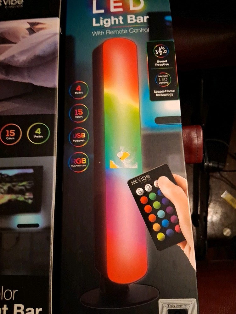 Multi-colored LED Sound Reactive Light Bar W/ Multi-position Base