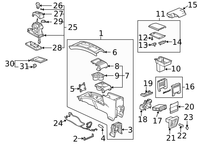 Genuine GM Compartment Box 89039929