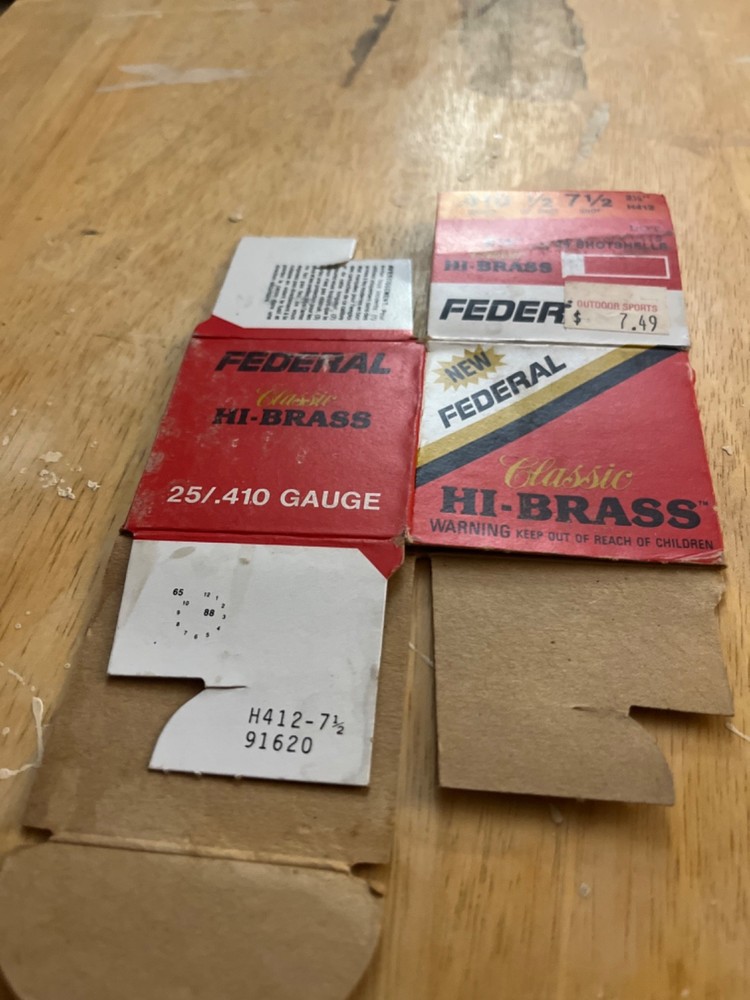 Federal .410 ga. Classic high brass shitgun shell empty box