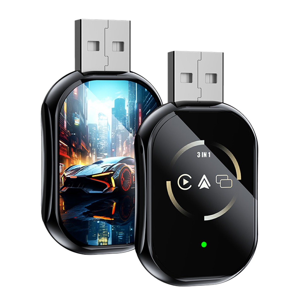 2026 Carplay Adapter Wired to Wireless CarPlay Android Auto Mirror Link 4-IN-1