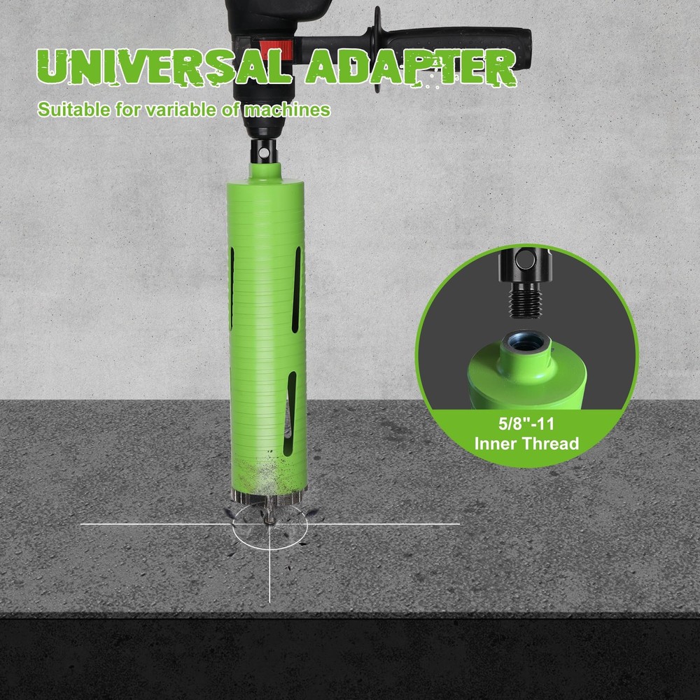 2 1/2 Inch Dry Core Drill Bit with Pilot Bit & 2 Pcs Adapters (SDS Plus Adapt...
