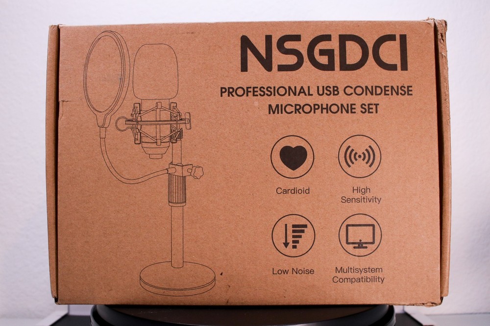 USB Condenser Microphone Kit w/ Stand Pop Filter Shock Mount Podcast Streaming