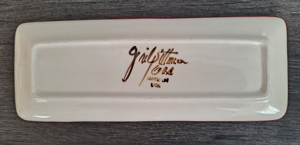 Gail Pittman Rectangle 11" Pottery Tray, Signed