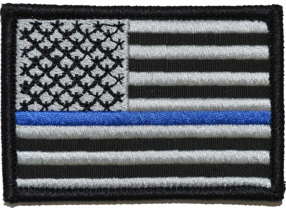 Thin Blue Line US Flag - 2x3 Hat Patch