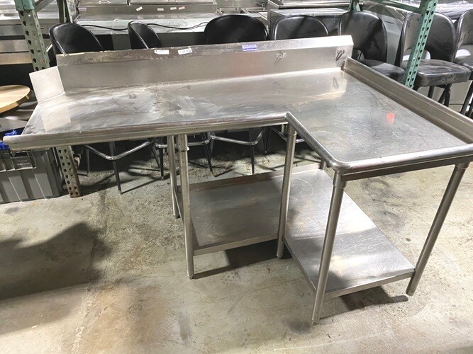 Dishwasher Table/ Stainless Steel w/ Bottom Shelf/ 72"