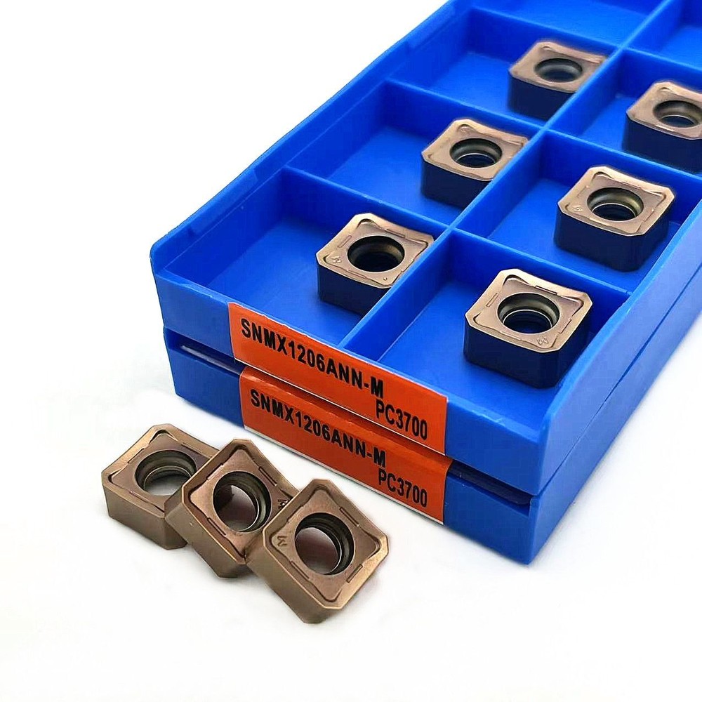 10pcs Milling Inserts Stainless High Gloss Coating Fast Feed Tools SNMX1206ANN