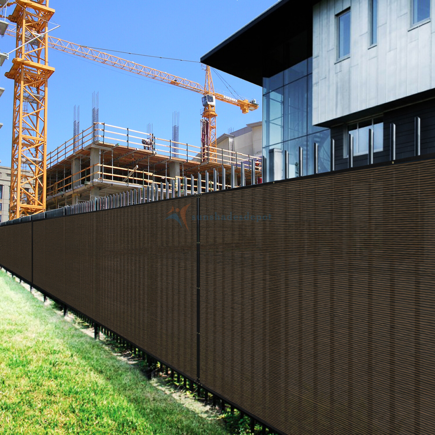 6ft Privacy Screen Fence Heavy Duty Brown Mesh Shade Net Cover Wall Garden Yard