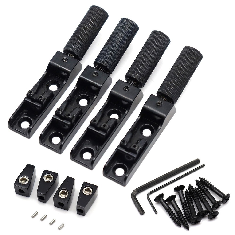 4 String Headless Individual Bridges Single String Bass Bridge and Nut Black set
