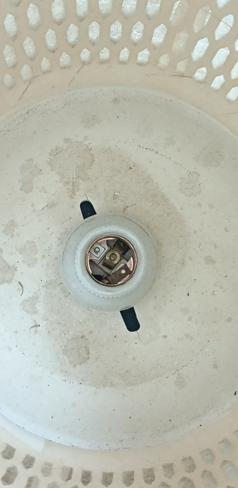 Vintage Blanc de Chine Pierced Reticulated Lamp Chariot Motif